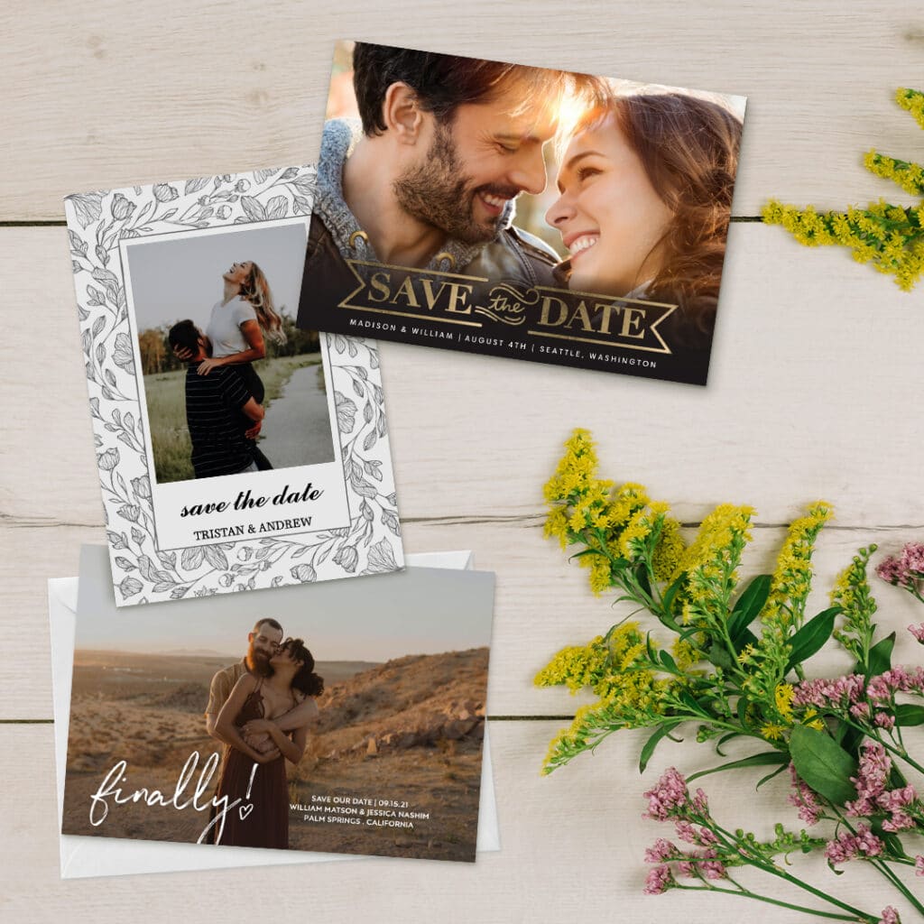 save the date (size 3.25x4 in) for 10 photos